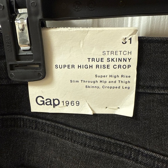GAP True Skinny Jeans Womens 31/23 Black Super High Rise Crop - Picture 5 of 7